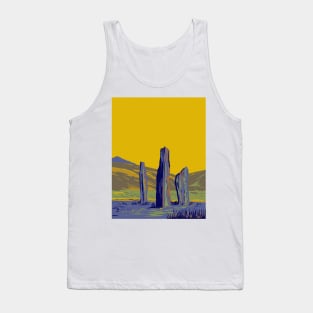 Standing Stones on Machrie Moor in the Isle of Arran in Scotland WPA Art Deco Poster Tank Top